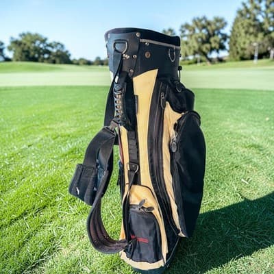 Callaway Golf Stand Bag Black Tan 6-Way Divider Dual Strap Mens Large Carry - Thumbnail 2