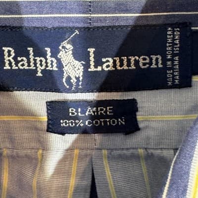 Ralph Lauren Shirt Mens LT Blue Stripe Blaire Button Down Long Sleeve Pony Logo - Thumbnail 8