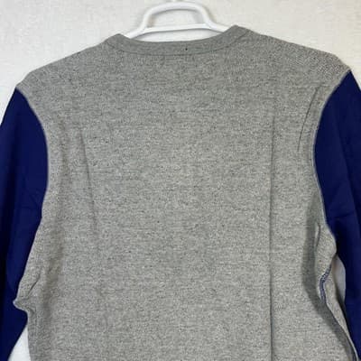 J.Crew Sweater Mens LT Gray Blue Waffle Knit Henley Long Sleeve Cotton - Thumbnail 12