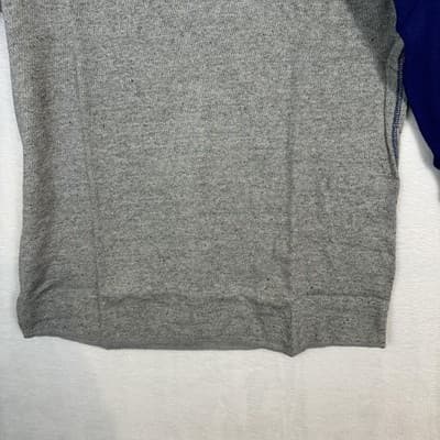 J.Crew Sweater Mens LT Gray Blue Waffle Knit Henley Long Sleeve Cotton - Thumbnail 3