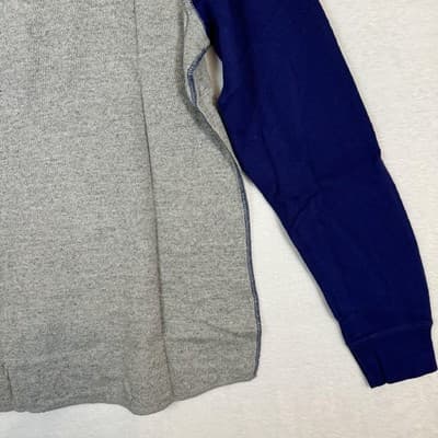 J.Crew Sweater Mens LT Gray Blue Waffle Knit Henley Long Sleeve Cotton - Thumbnail 11