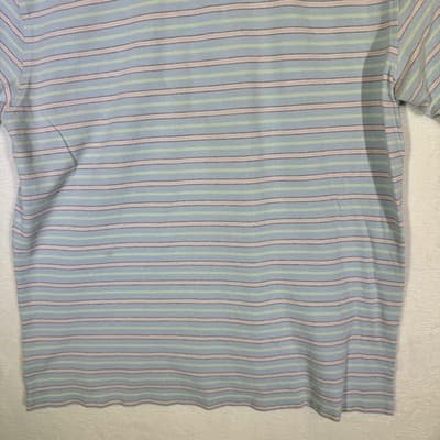 Brooks Brothers Polo Shirt Mens XL Blue Pastel Stripe 346 Cotton Short Sleeve - Thumbnail 9