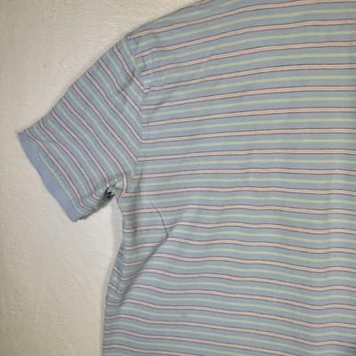 Brooks Brothers Polo Shirt Mens XL Blue Pastel Stripe 346 Cotton Short Sleeve - Thumbnail 10