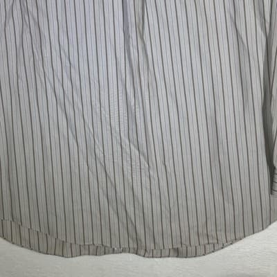 Roundtree & Yorke Gold Label Shirt Mens 3XL Brown Stripe Non-Iron Button Down - Thumbnail 9