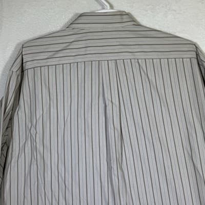 Roundtree & Yorke Gold Label Shirt Mens 3XL Brown Stripe Non-Iron Button Down - Thumbnail 11
