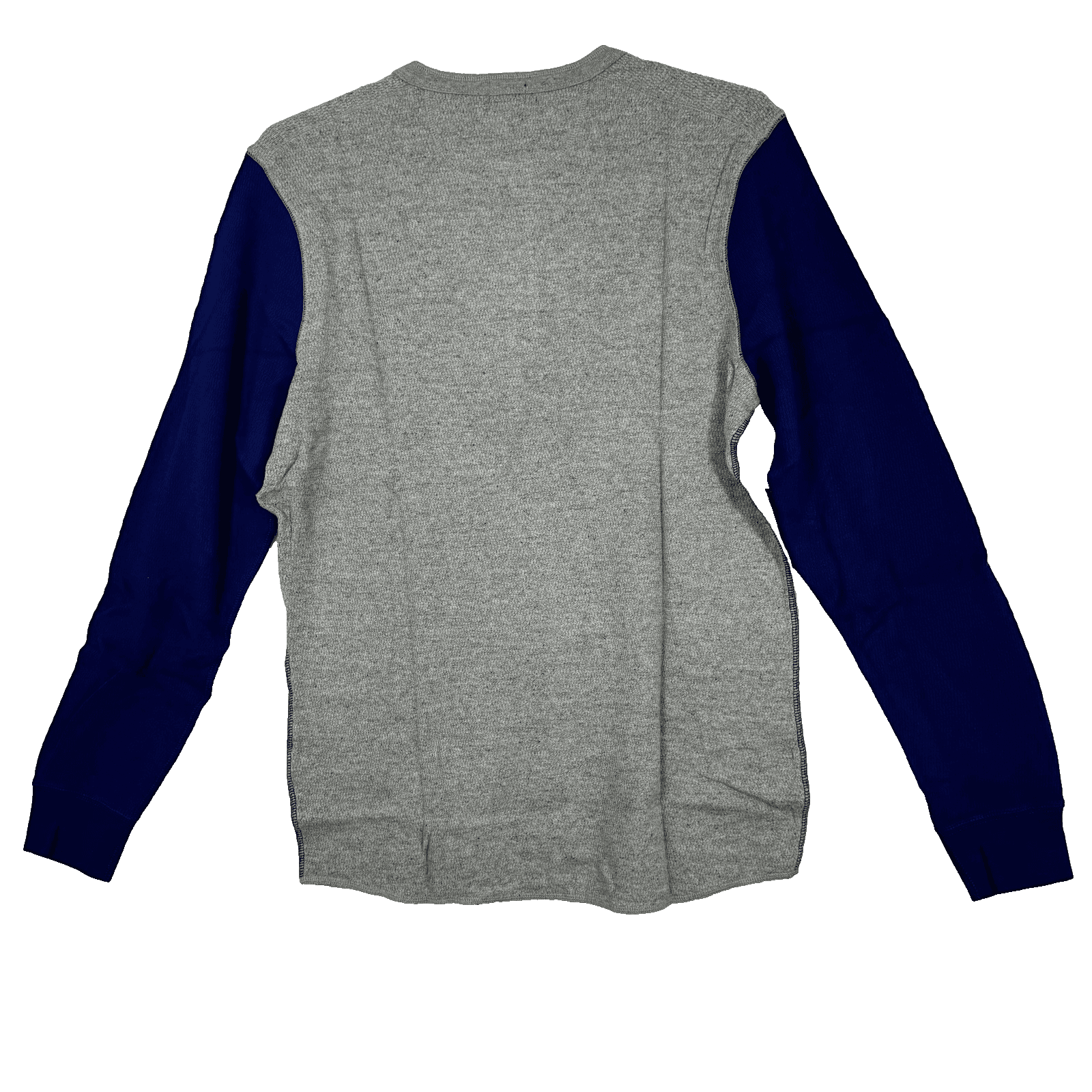 J.Crew Sweater Mens LT Gray Blue Waffle Knit Henley Long Sleeve Cotton - Thumbnail 2