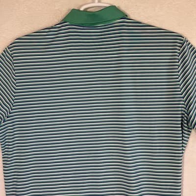 RLX Ralph Lauren Polo Shirt Mens Large Green Blue Stripe Golf Wicking Stretch - Thumbnail 10