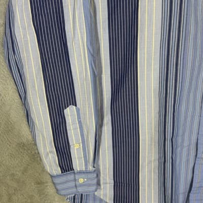 Ralph Lauren Shirt Mens LT Blue Stripe Blaire Button Down Long Sleeve Pony Logo - Thumbnail 3