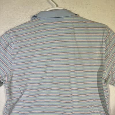 Brooks Brothers Polo Shirt Mens XL Blue Pastel Stripe 346 Cotton Short Sleeve - Thumbnail 11