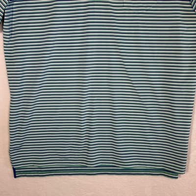 RLX Ralph Lauren Polo Shirt Mens Large Green Blue Stripe Golf Wicking Stretch - Thumbnail 6