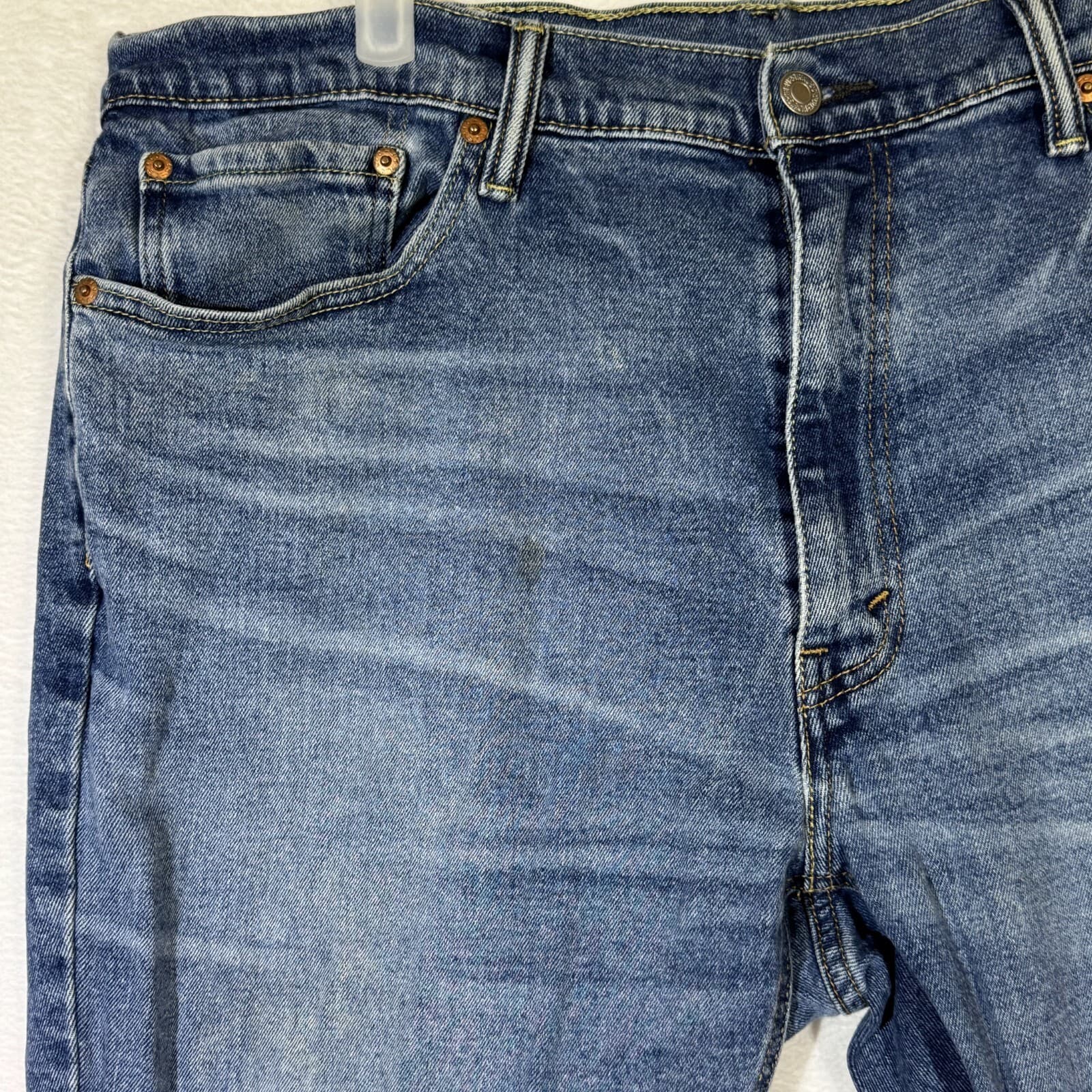 Levis Jeans Mens 38x32 Blue Denim Straight Leg 100 Percent Cotton Mid Rise Zip F - Thumbnail 5