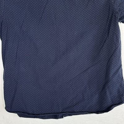 Denim & Flower Shirt Mens XL Blue Polka Dot Slim Fit Button Up Short Sleeve - Thumbnail 8