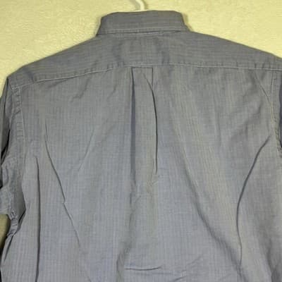 Ralph Lauren Shirt Mens 16 32/33 Blue Yarmouth Herringbone Button Down Logo - Thumbnail 12