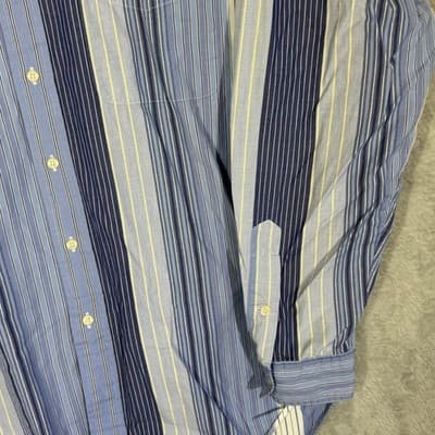 Ralph Lauren Shirt Mens LT Blue Stripe Blaire Button Down Long Sleeve Pony Logo - Thumbnail 5