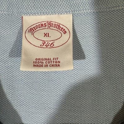 Brooks Brothers Polo Shirt Mens XL Blue Pastel Stripe 346 Cotton Short Sleeve - Thumbnail 8