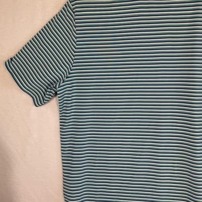 RLX Ralph Lauren Polo Shirt Mens Large Green Blue Stripe Golf Wicking Stretch - Thumbnail 9