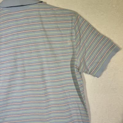 Brooks Brothers Polo Shirt Mens XL Blue Pastel Stripe 346 Cotton Short Sleeve - Thumbnail 12
