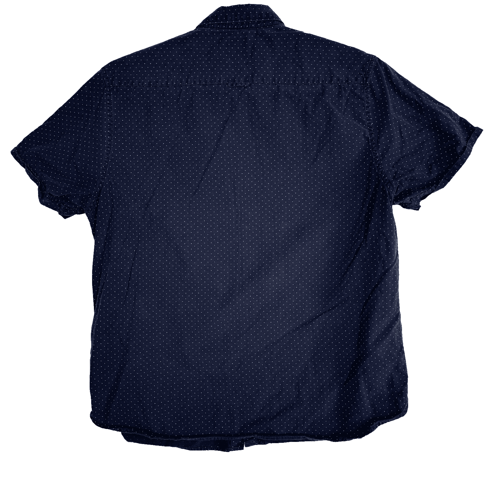 Denim & Flower Shirt Mens XL Blue Polka Dot Slim Fit Button Up Short Sleeve - Thumbnail 2