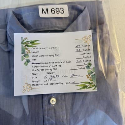 Ralph Lauren Shirt Mens 16 32/33 Blue Yarmouth Herringbone Button Down Logo - Thumbnail 15