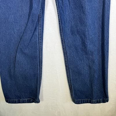 Vintage Roebucks Jeans Mens 34x34 Blue Denim Made USA High Rise Straight 90s - Thumbnail 10
