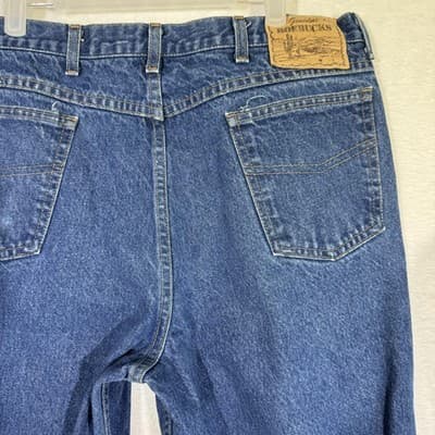 Vintage Roebucks Jeans Mens 34x34 Blue Denim Made USA High Rise Straight 90s - Thumbnail 9