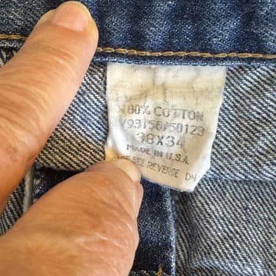 Vintage Roebucks Jeans Mens 34x34 Blue Denim Made USA High Rise Straight 90s - Thumbnail 12