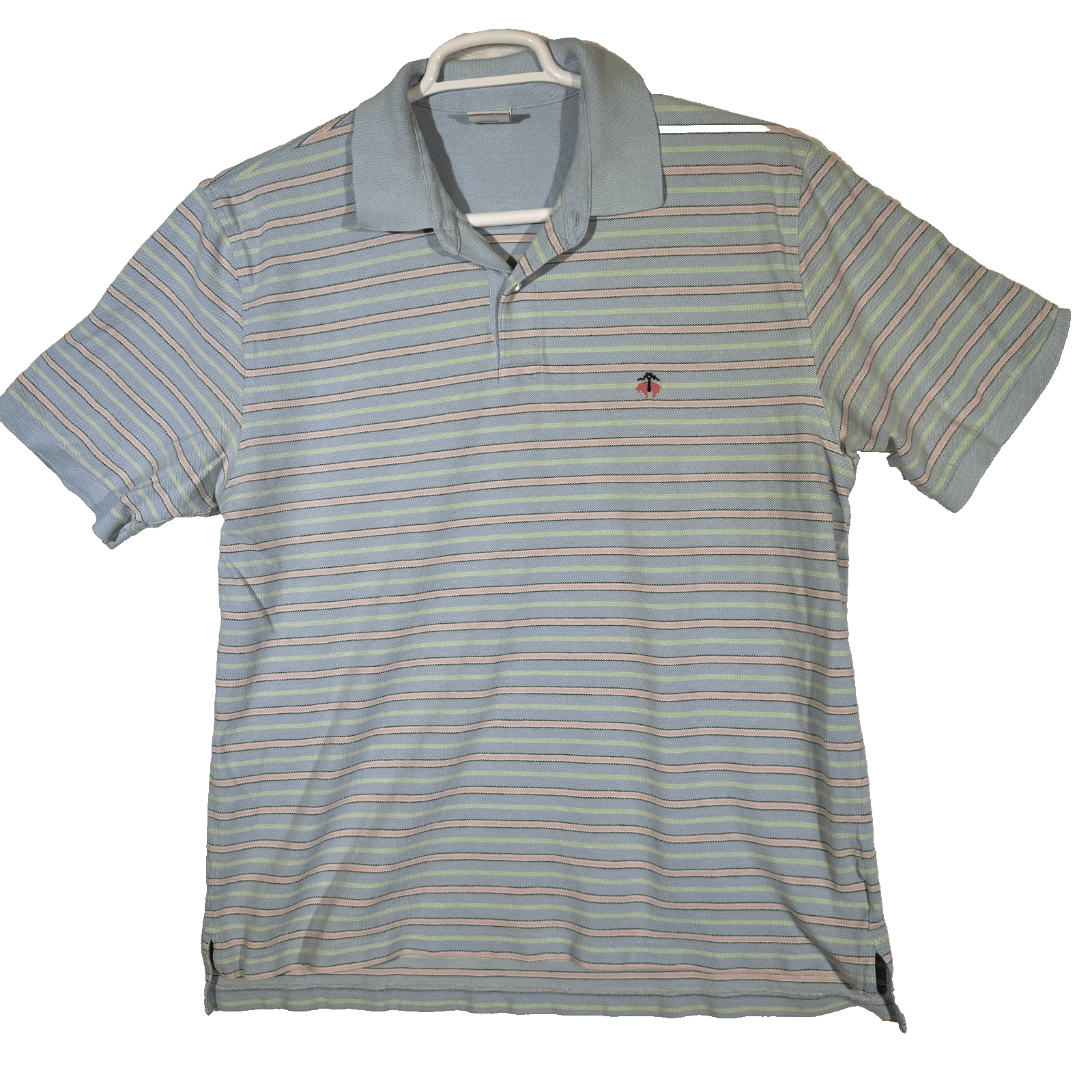 Brooks Brothers Polo Shirt Mens XL Blue Pastel Stripe 346 Cotton Short Sleeve - Image 1