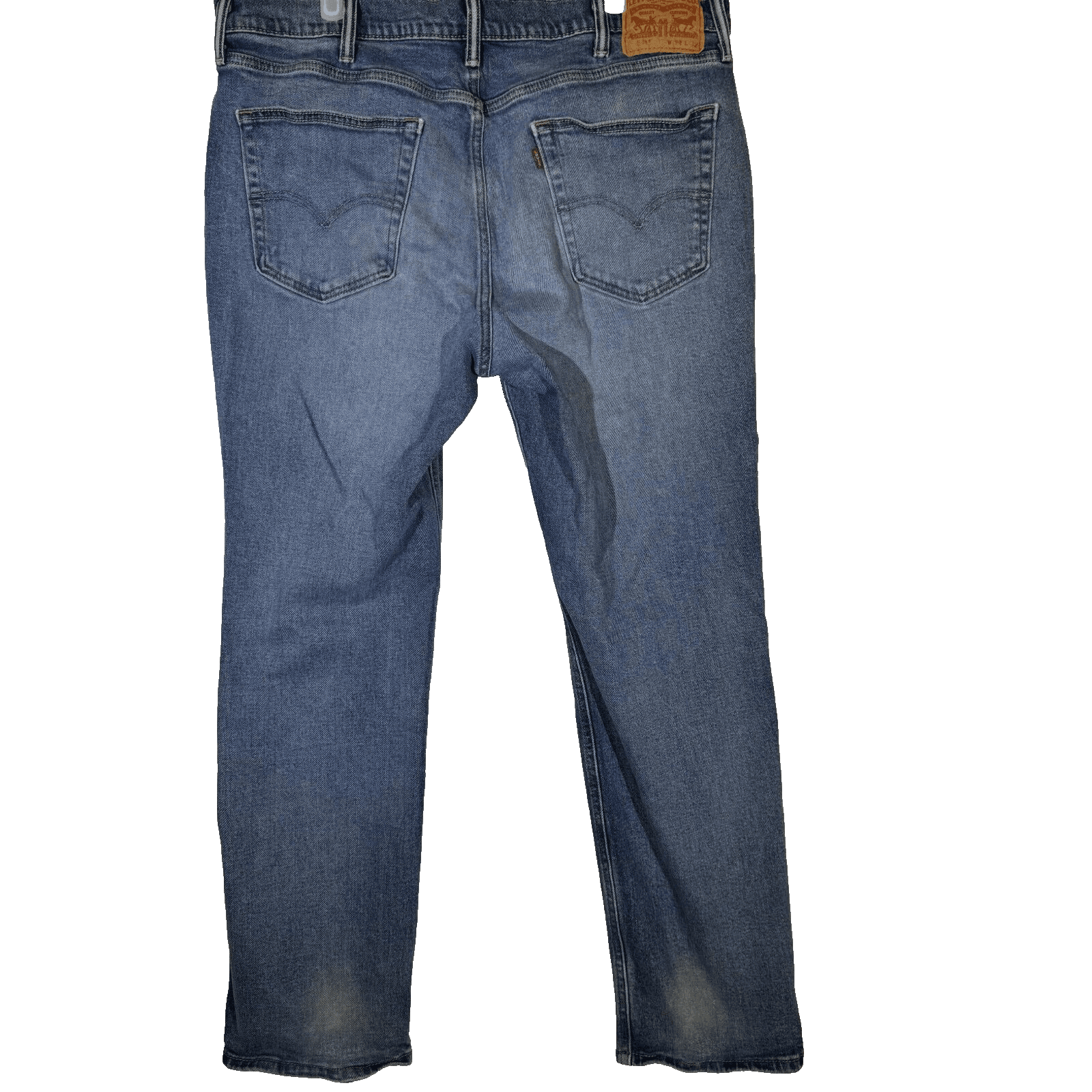 Levis Jeans Mens 38x32 Blue Denim Straight Leg 100 Percent Cotton Mid Rise Zip F - Thumbnail 2