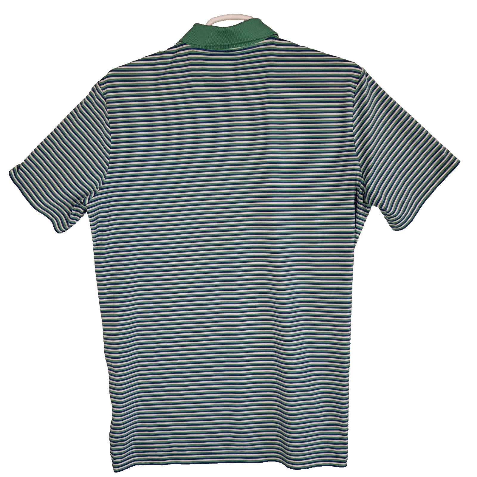 RLX Ralph Lauren Polo Shirt Mens Large Green Blue Stripe Golf Wicking Stretch - Thumbnail 2
