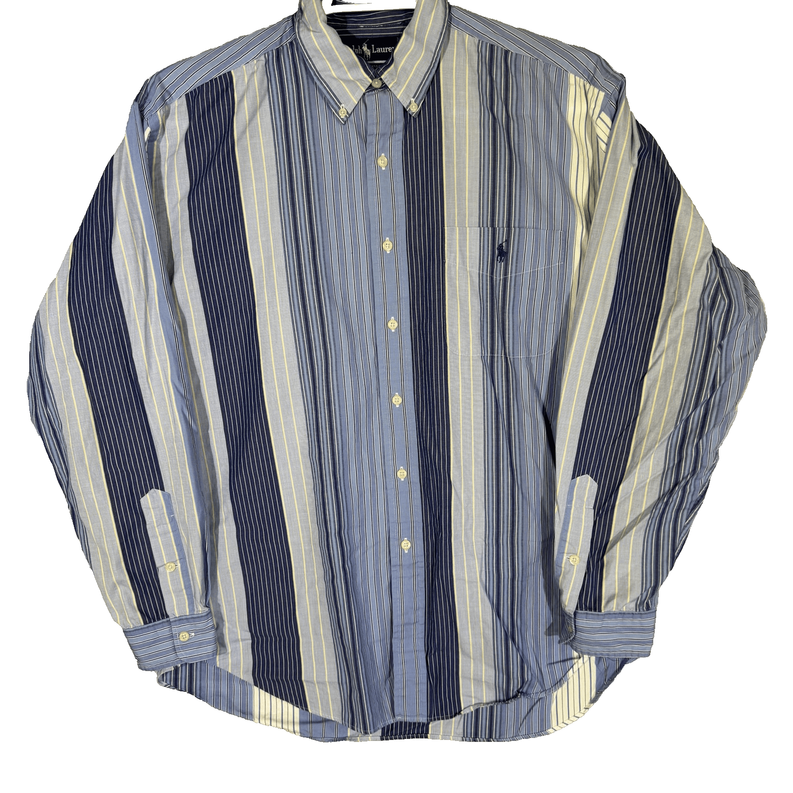 Ralph Lauren Shirt Mens LT Blue Stripe Blaire Button Down Long Sleeve Pony Logo - Image 1