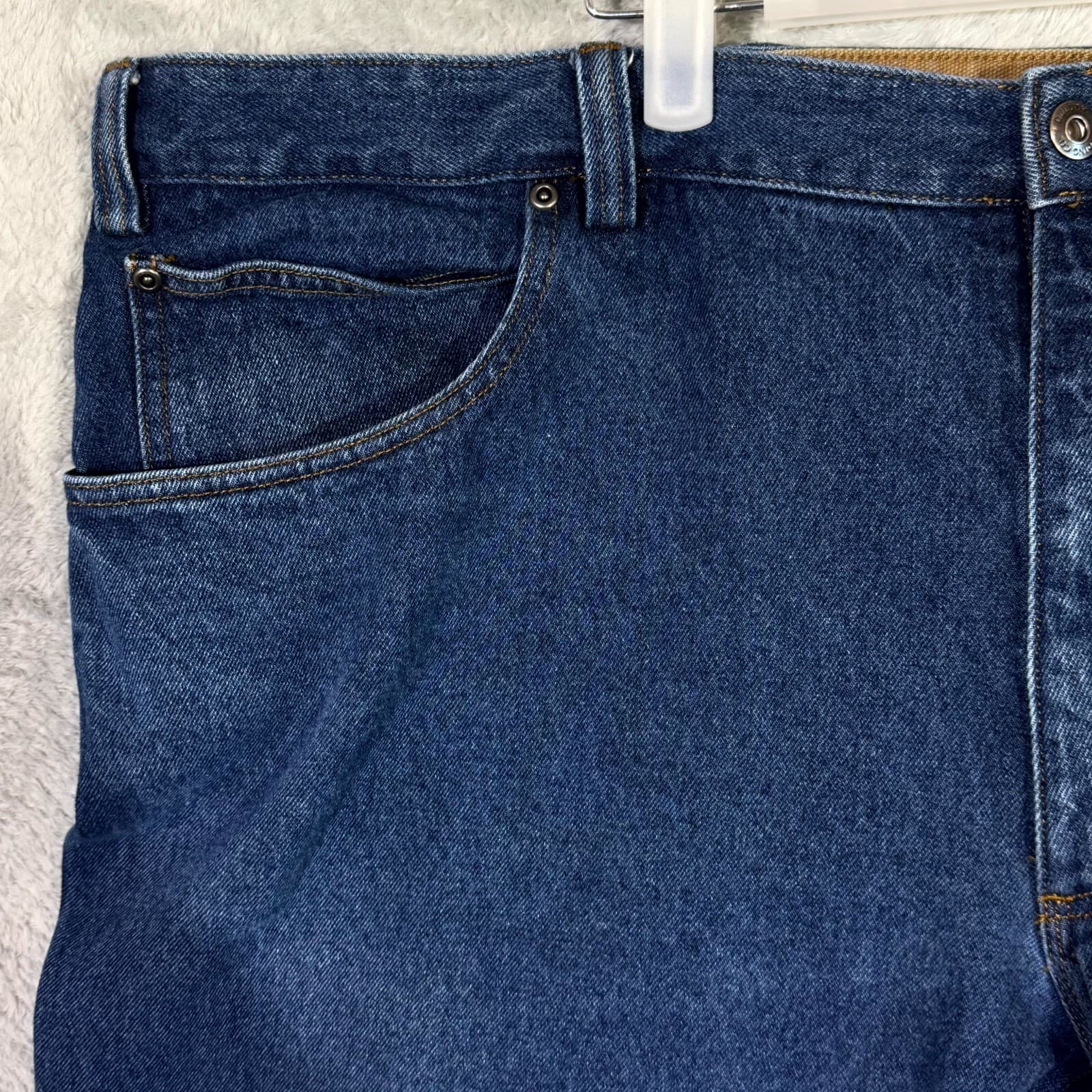 Duluth Trading Men’s Jeans 46x33 Blue Denim Mid-Rise Straight Leg Workwear - Thumbnail 3