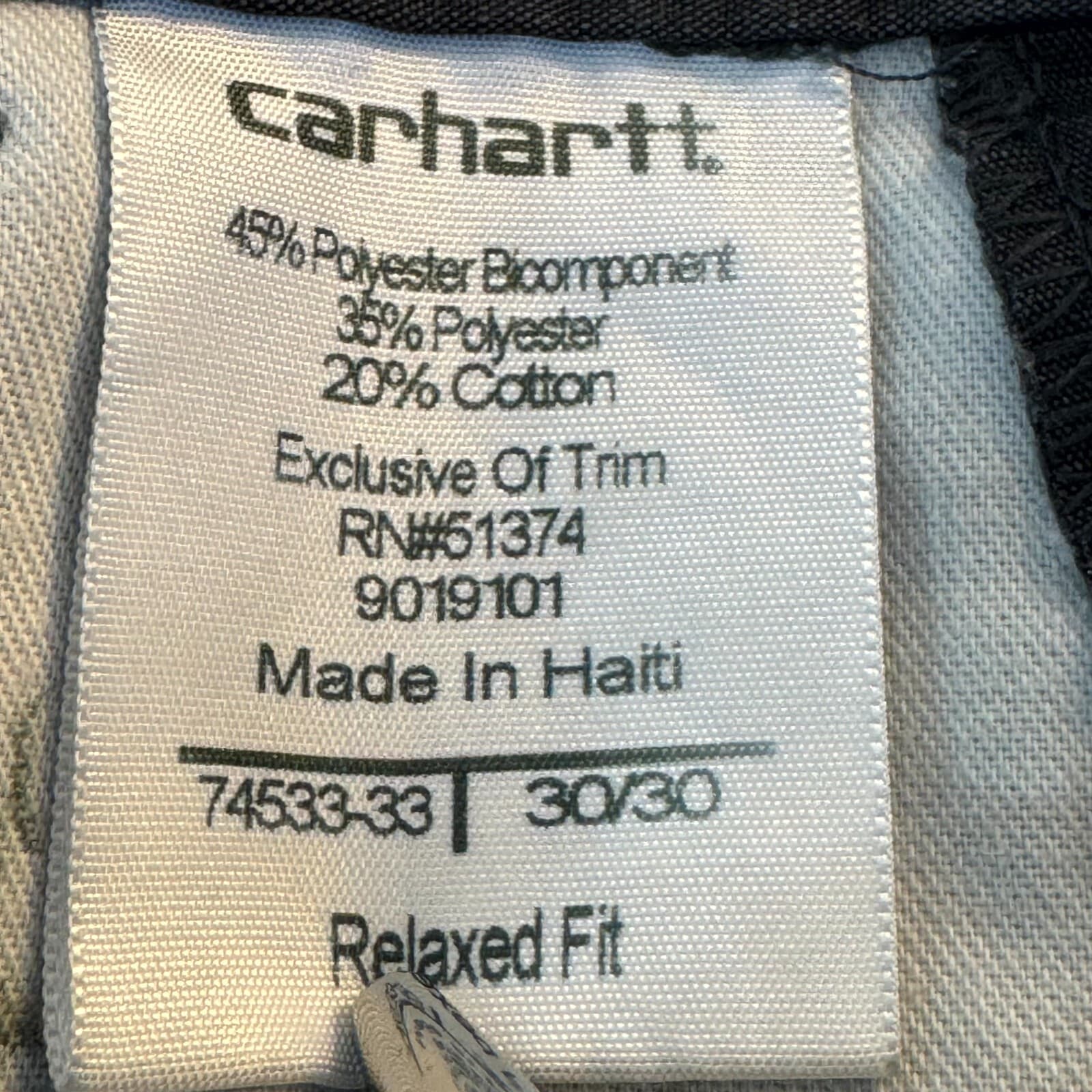 Carhartt 383-20 Carpenter Pants Men 30x30 Navy Relaxed Canvas Workwear - Thumbnail 5