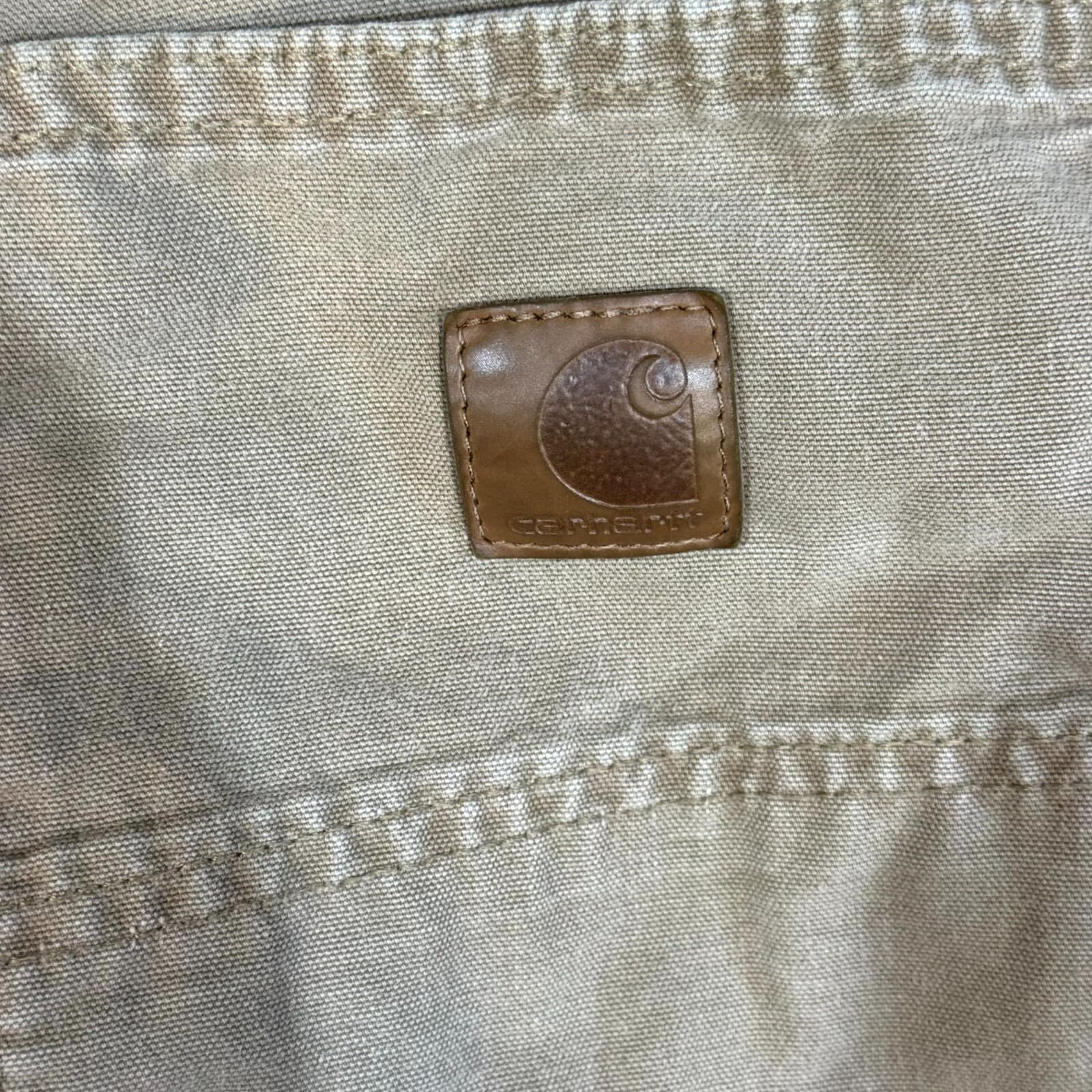 Carhartt Carpenter Jeans 38x32 Beige Loose Fit Workwear Utility - Thumbnail 5