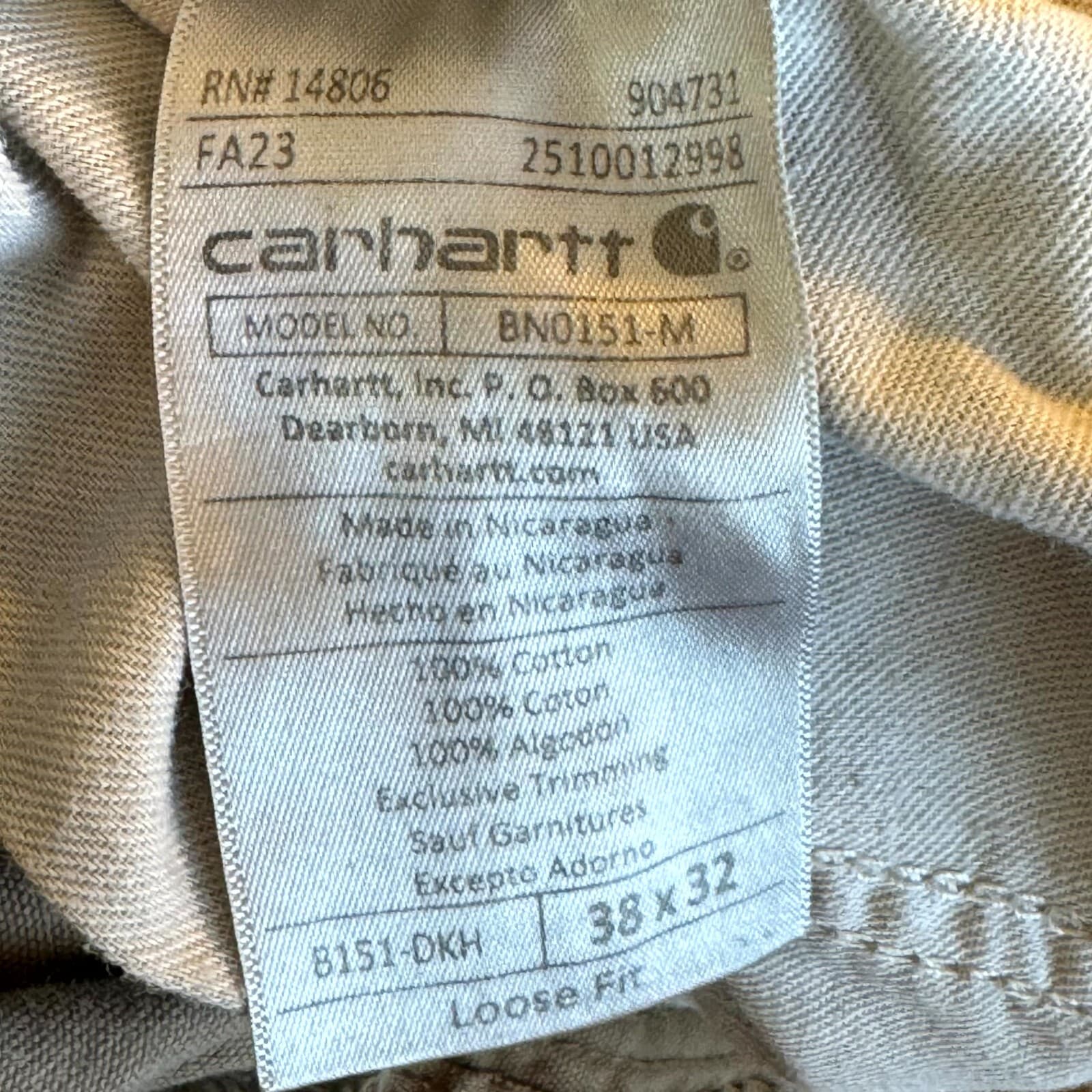 Carhartt Carpenter Jeans 38x32 Beige Loose Fit Workwear Utility - Thumbnail 6