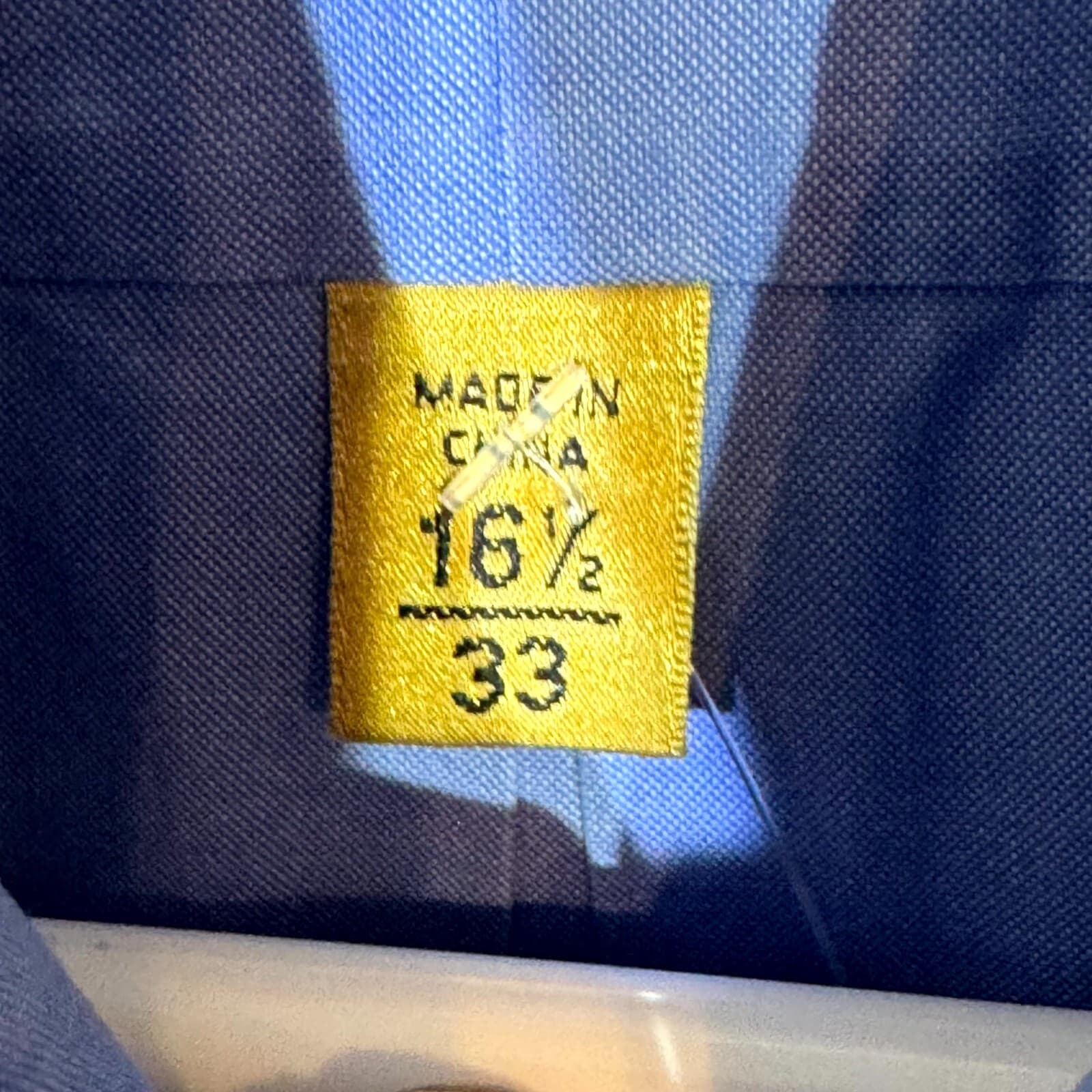 Gold Label Men’s Dress Shirt 16.5x33 Blue 100% Cotton Fitted - Thumbnail 8