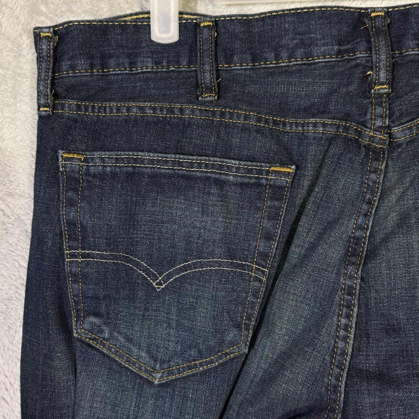 Levis 514 Jeans Mens 38x30 Blue Denim 100 Percent Cotton Straight Leg Mid Rise - Thumbnail 6