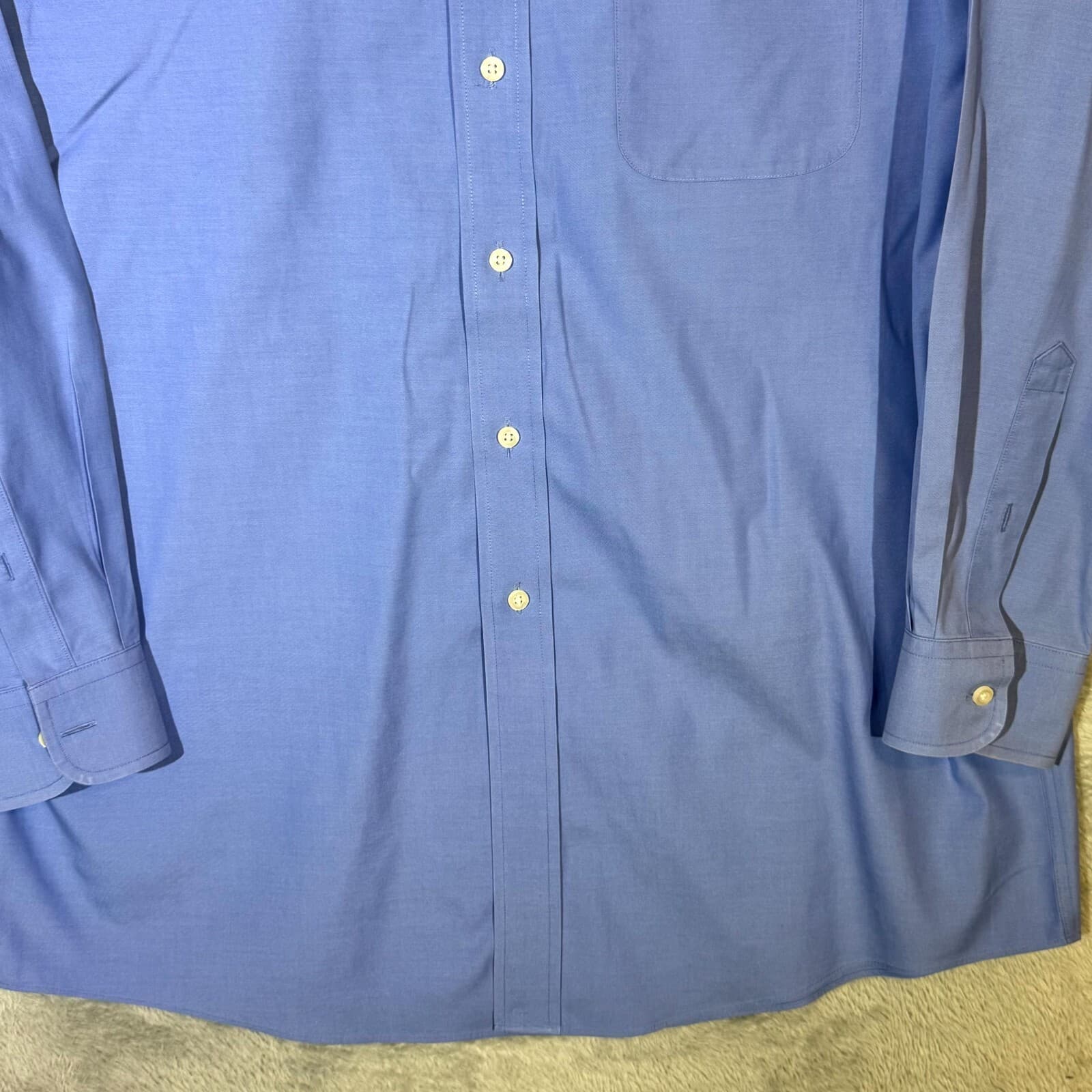 Gold Label Men’s Dress Shirt 16.5x33 Blue 100% Cotton Fitted - Thumbnail 6