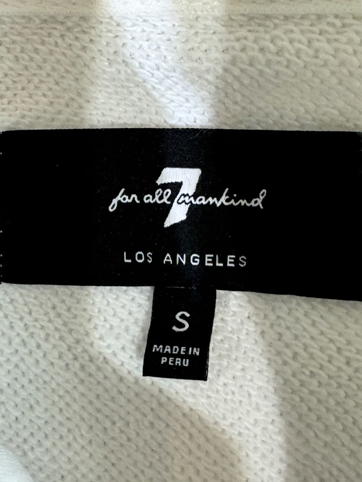 7 For All Mankind Cotton White Hoodie S with Decorative Trim – Pre‑Owned Excell - Thumbnail 7