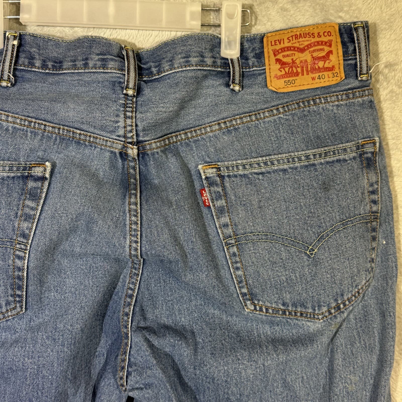 Levis 550 Jeans Mens 40x32 Blue Denim 100 Percent Cotton Relaxed Fit High Rise - Thumbnail 9