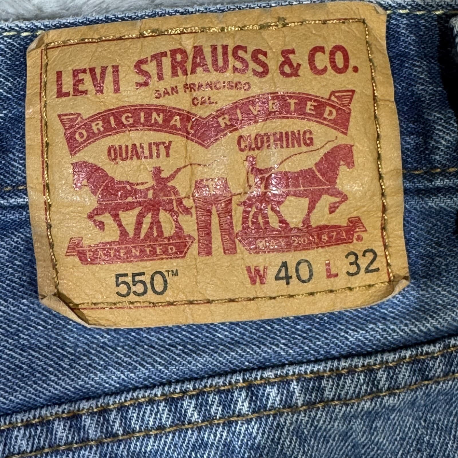 Levis 550 Jeans Mens 40x32 Blue Denim 100 Percent Cotton Relaxed Fit High Rise - Thumbnail 12