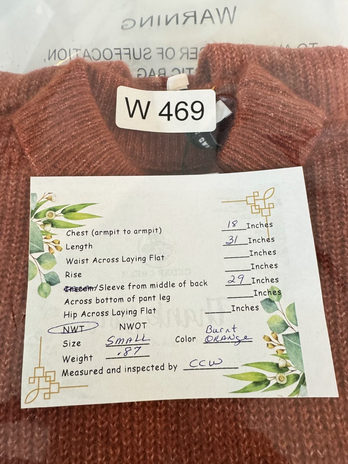 Cupcakes & Cashmere Women's Burnt Orange Stretch Knit Mock‑Neck Sweater S – OS - Thumbnail 14