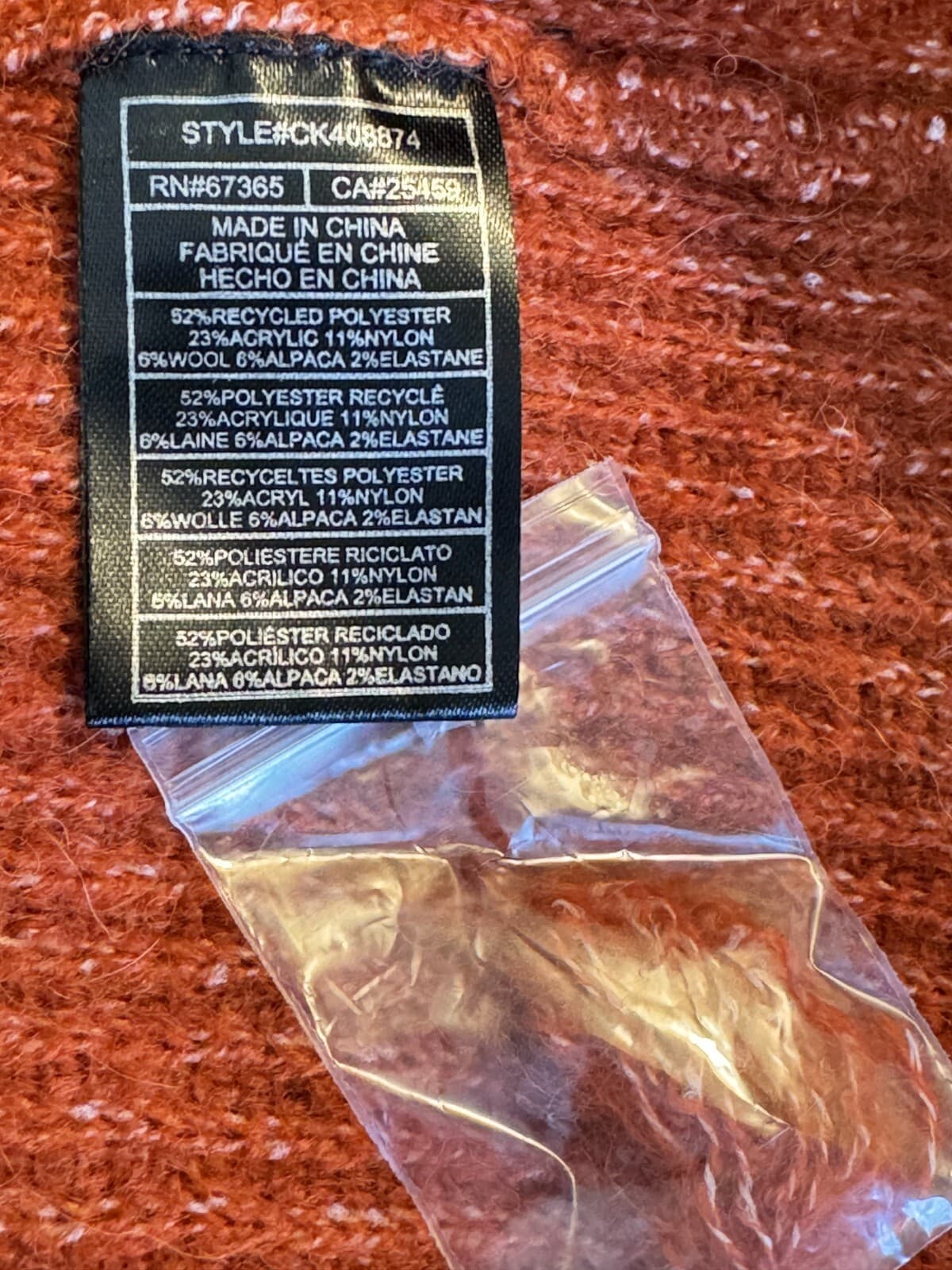 Cupcakes & Cashmere Women's Burnt Orange Stretch Knit Mock‑Neck Sweater S – OS - Thumbnail 8