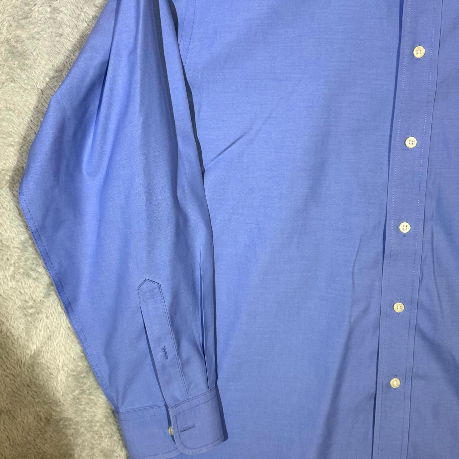 Gold Label Men’s Dress Shirt 16.5x33 Blue 100% Cotton Fitted - Thumbnail 3