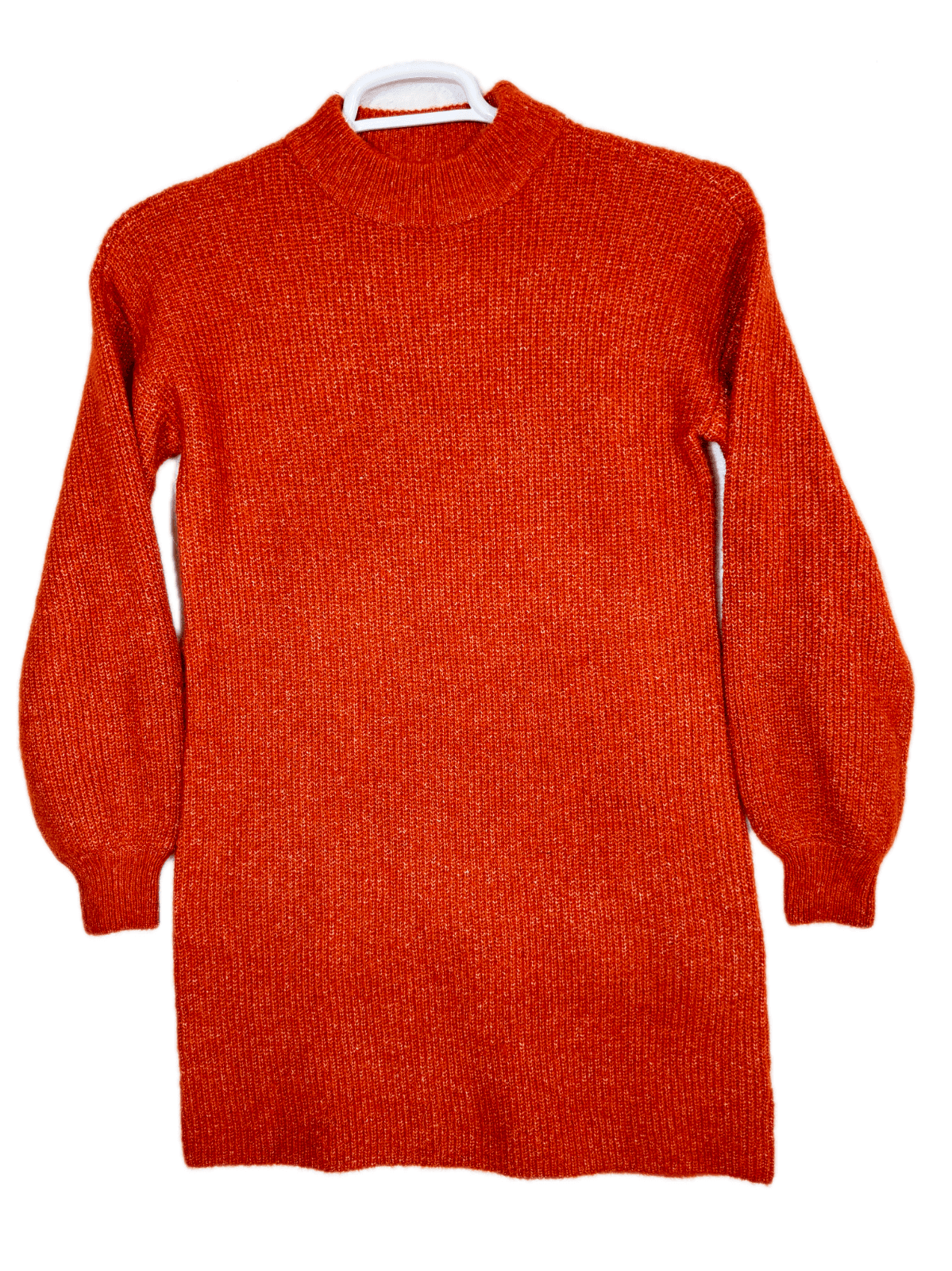 Cupcakes & Cashmere Women's Burnt Orange Stretch Knit Mock‑Neck Sweater S – OS - Image 1