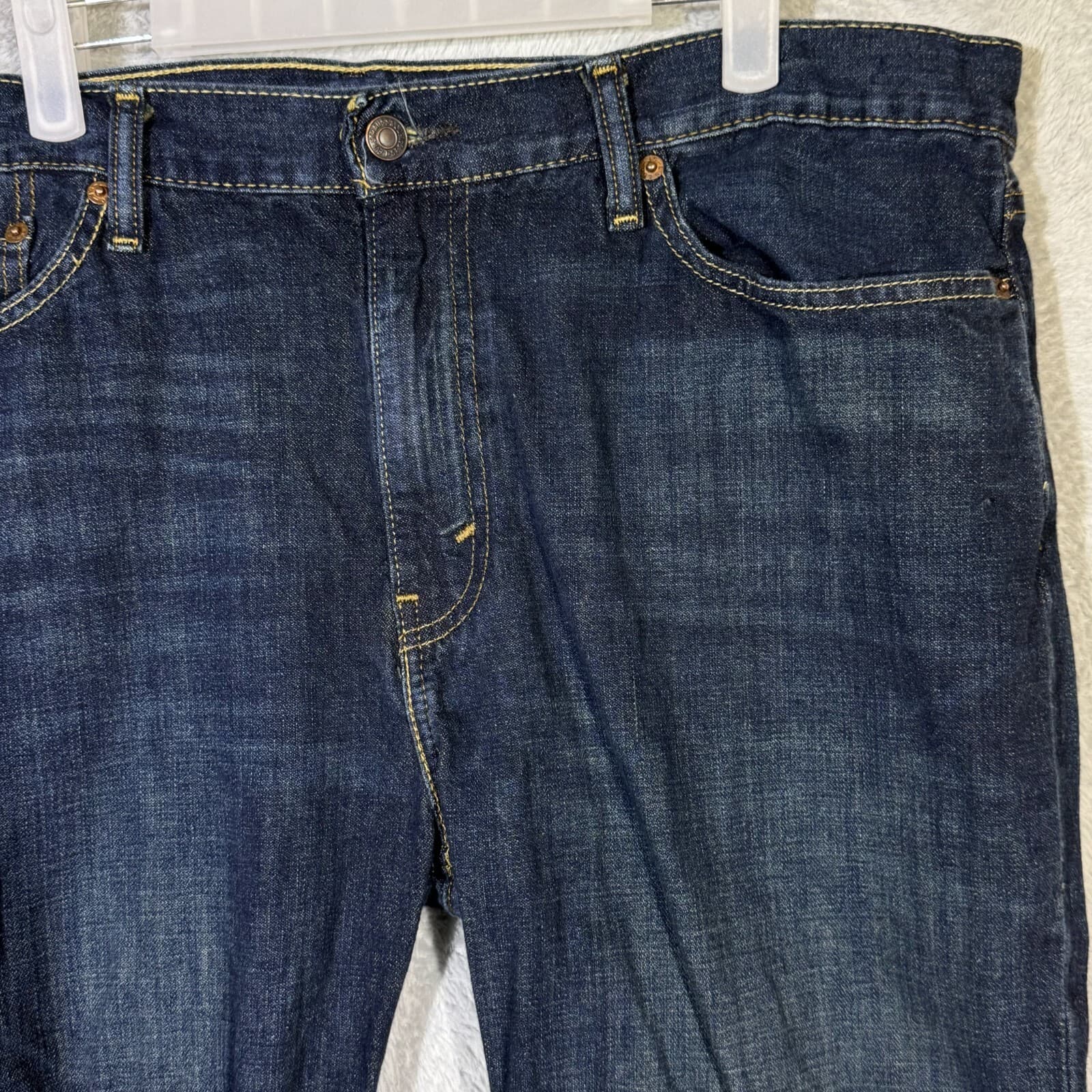Levis 514 Jeans Mens 38x30 Blue Denim 100 Percent Cotton Straight Leg Mid Rise - Thumbnail 4