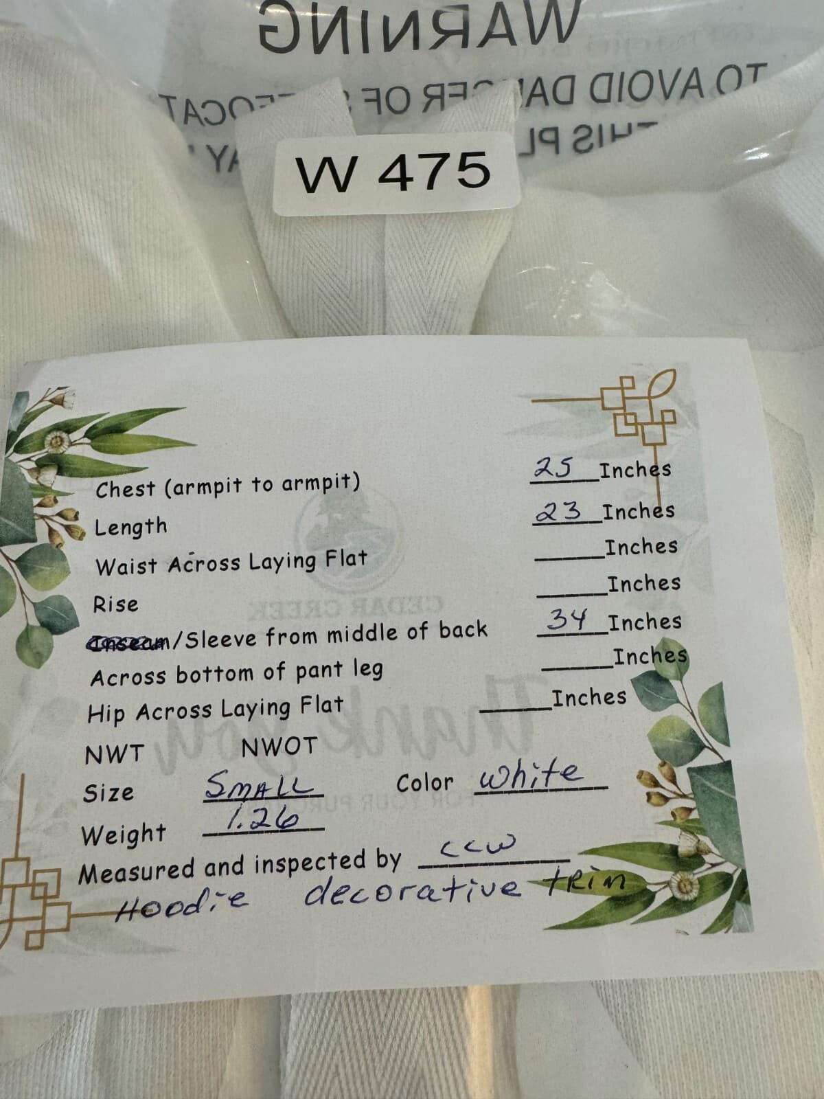 7 For All Mankind Cotton White Hoodie S with Decorative Trim – Pre‑Owned Excell - Thumbnail 14