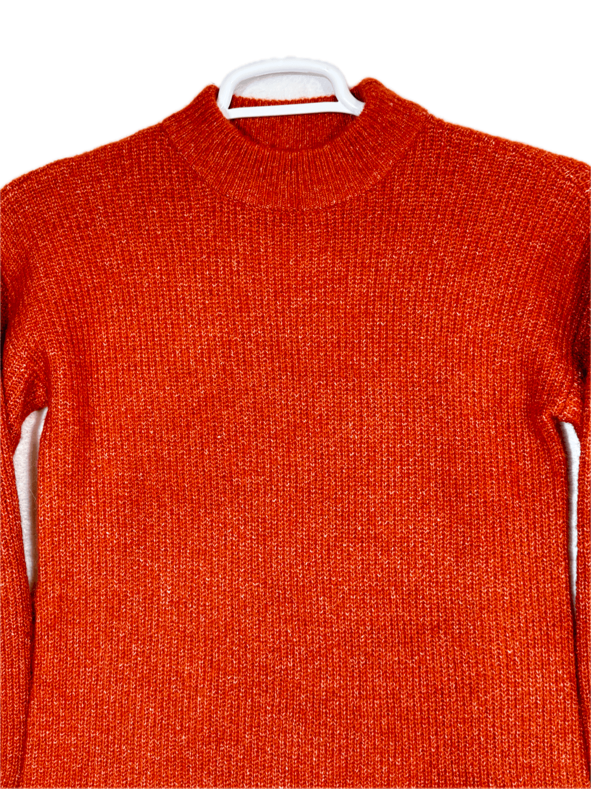 Cupcakes & Cashmere Women's Burnt Orange Stretch Knit Mock‑Neck Sweater S – OS - Thumbnail 4