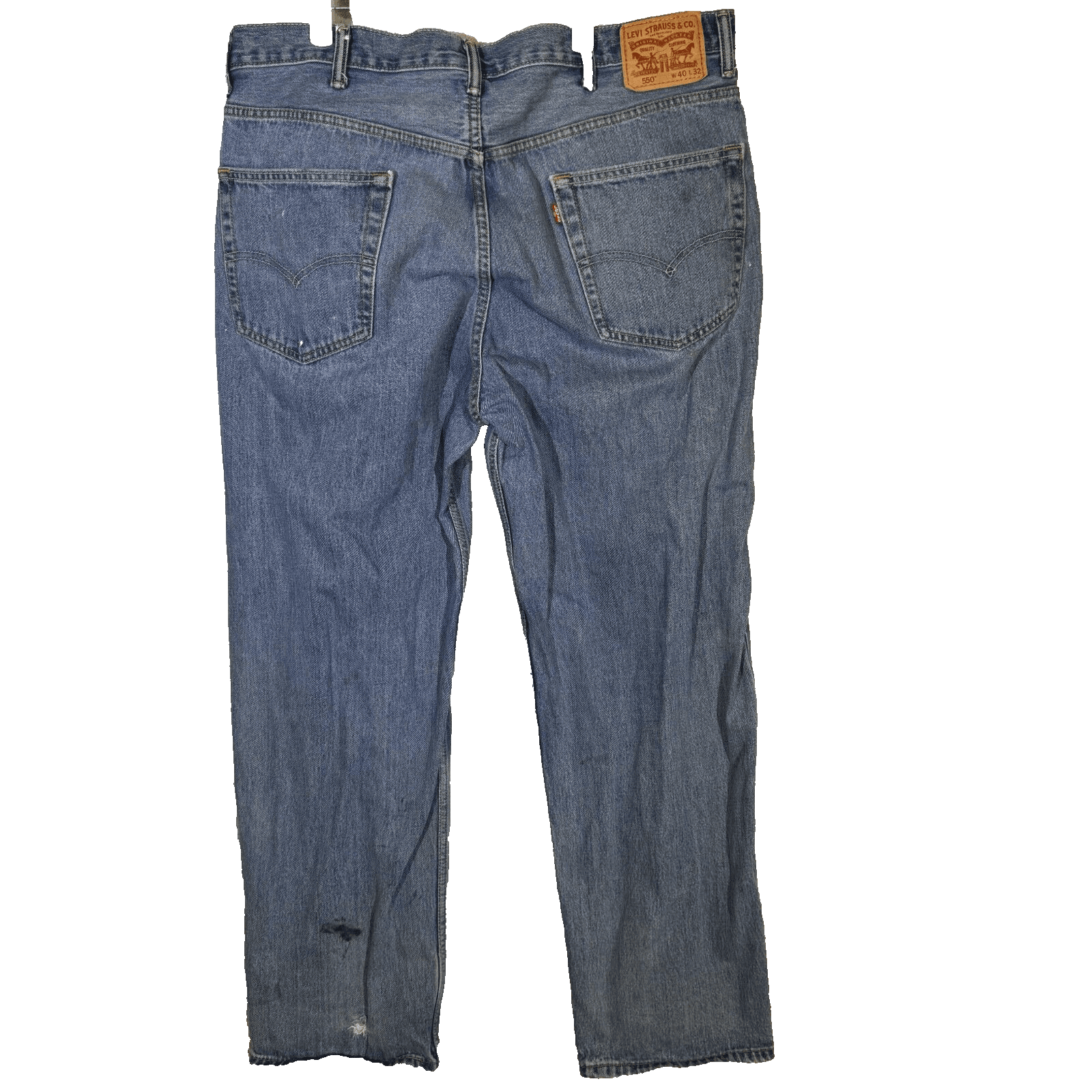 Levis 550 Jeans Mens 40x32 Blue Denim 100 Percent Cotton Relaxed Fit High Rise - Thumbnail 2
