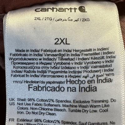 Carhartt Men's Shirt 2XL Red Plaid Cotton Stretch Relaxed Fit Button-Down - Thumbnail 14