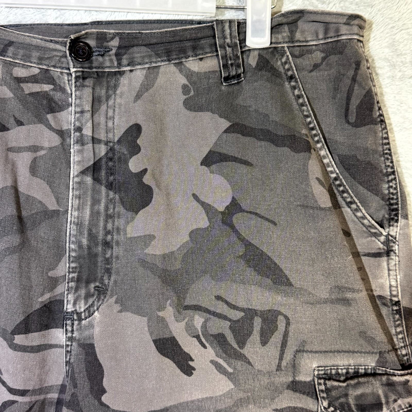 Men’s Cargo Shorts 38 Gray Camouflage 100% Cotton Classic Fit - Thumbnail 4